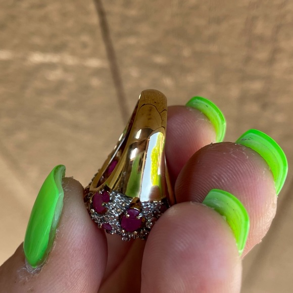 Technibond Ruby Cluster Ring - Picture 7 of 13